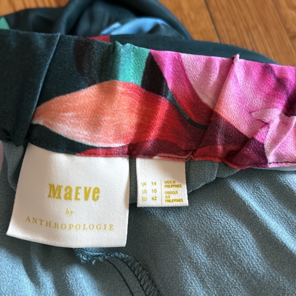 Maeve Anthropologie Floral Halter Jumpsuit wide leg size 10 US summer resortwear - Picture 3 of 6